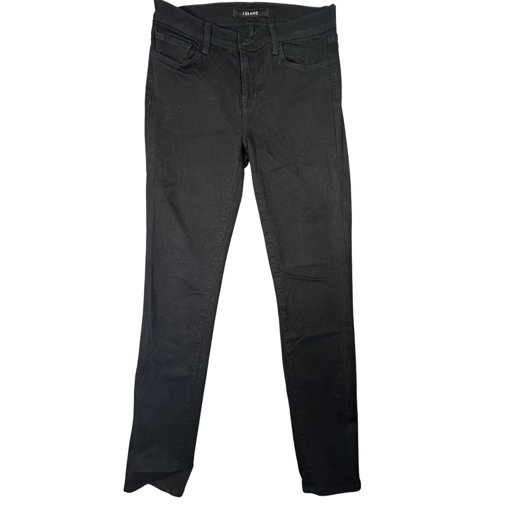 J Brand Skinny Leg Jeans Shadow Black Denim Size 28 Mid Rise Stretch Capsule